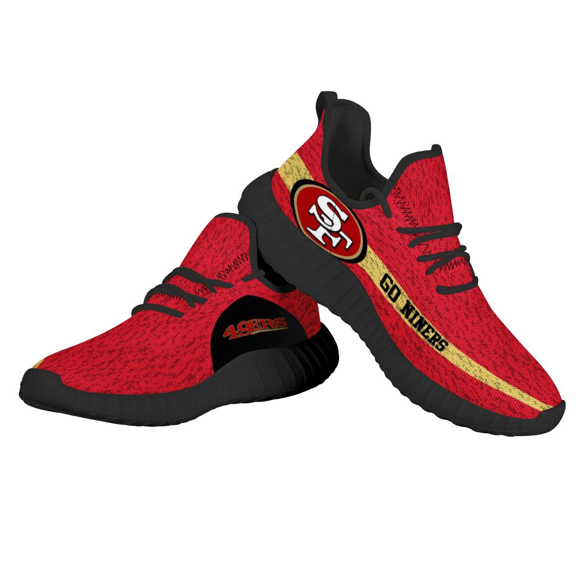 Women's San Francisco 49ers Mesh Knit Sneakers/Shoes 014 Women's San Francisco 49ers Mesh Knit Sneakers/Shoes 014